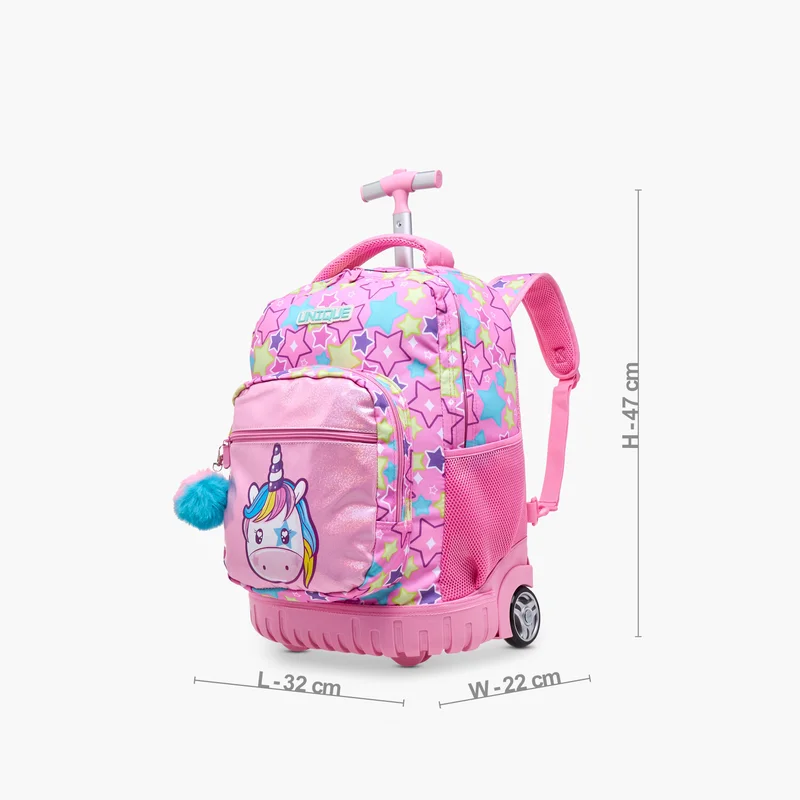 يونيك Unicorn Print Trolley Backpack for Kids